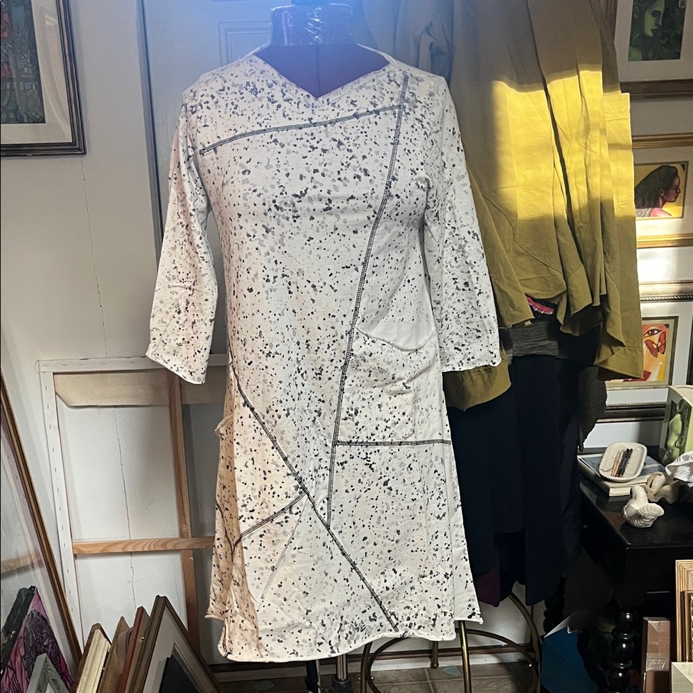Nwt Cynthia Ashby White and Black Splatter Dress sale